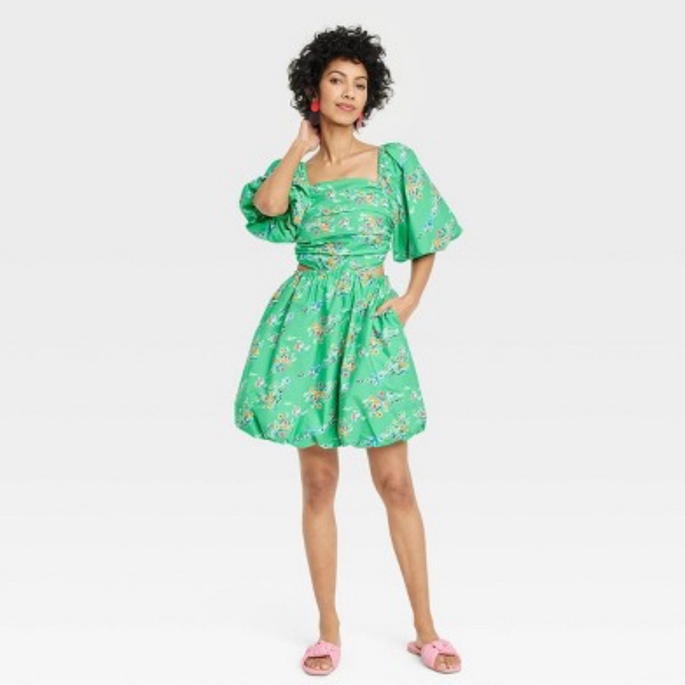 A New Day Puff Sleeve Bubble Dress